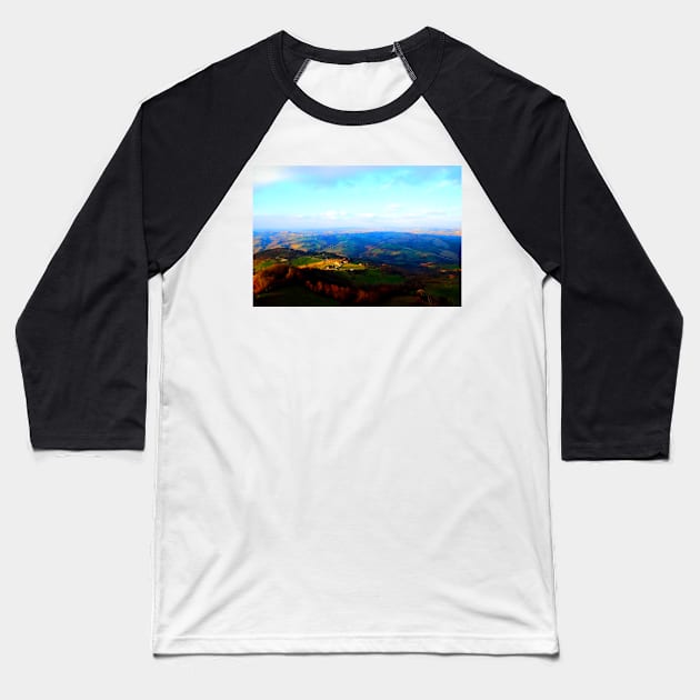 Breathtaking view from above at Marchegian hills Baseball T-Shirt by KristinaDrozd